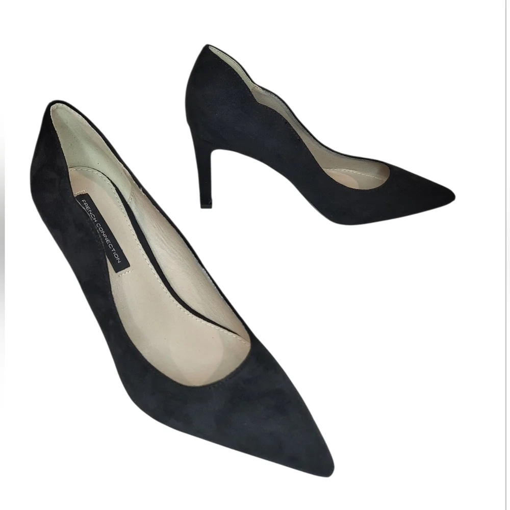 French Connection Women's Scallop Slip-On Heels 8.5 NIB